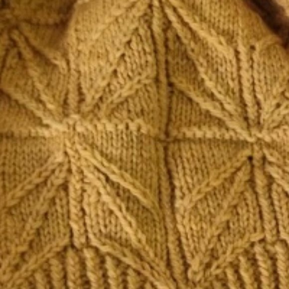 Hand-knit stocking hat - goldenrod color - adult one size - Picture 2 of 2